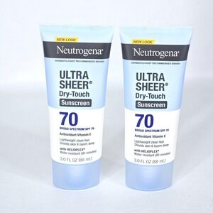 2x Ultra Sheer Dry-Touch SPF 70 Sunscreen 3 oz ea New Exp 08/27+